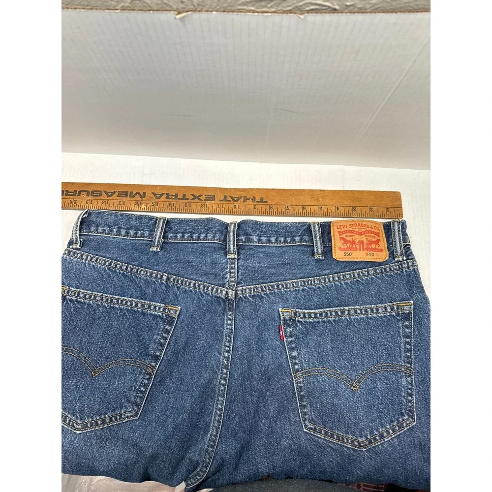 VTG Y2K Levi's 550 Jean Shorts Mens 3 Blue Relaxed Loose Fit Red Tab Denim Sz 40